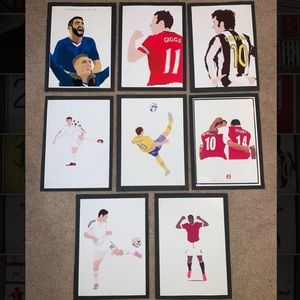 Decorative Watercolor Football Soccer Artwork Print